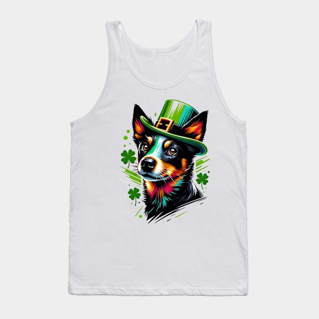 Lancashire Heeler Dons Leprechaun Hat for St Patrick's Day Tank Top by ArtRUs